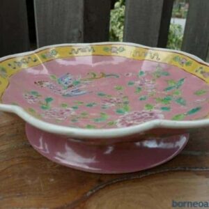 PINK lobbedSERVINGDISHTRAYNyonyaPlateDiningFoodWeddingDisplayChinese