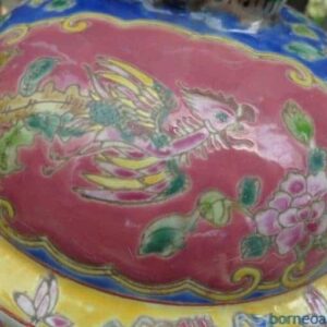 BLUEKAMCHENG&#GoldFishmmCOVEREDJARBoxKamChengVaseBowlChineseArt