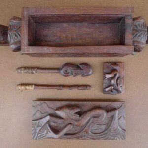 LARGE NATIVE TATTOO KIT SET Mallet Body Piercing Borneo Headhunter DAYAK SYMBOL