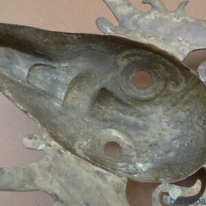 BATAKKAROMASKxmmBrassBronzeCastFacialSculptureStatueShinyGold