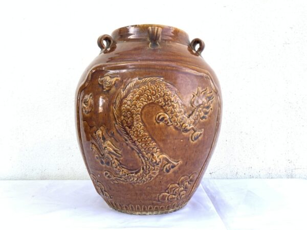 DRAGON JAR 330mm Beautiful Chinese Feng shui Vase Pot Porcelain Ceramic
