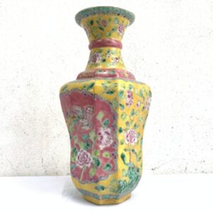 gorgeous vase YELLOW NYONYA VASE Jar Phoenix Peonies Flower Pot Pottery Ceramic