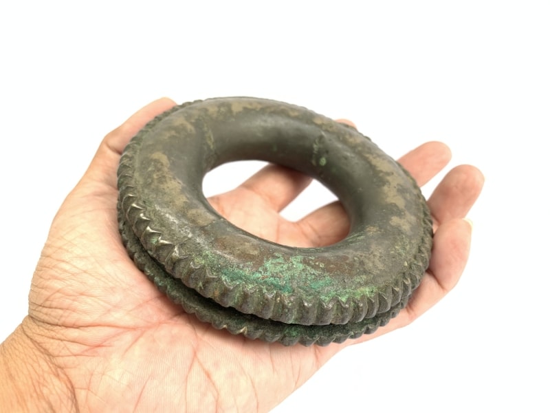 #1 SOLID BRONZE Jewelry BRACELET Authentic Antique Dayak Girl Bangle Ornament #1 SOLID BRONZE Jewelry BRACELET Authentic Antique Dayak Girl Bangle Ornament
