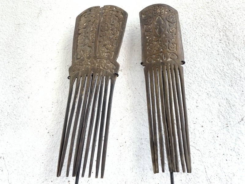 #3 TANIMBAR HAIRPIN 290mm On Stand Old Headdress Crown Comb Jewel Jewelry #3 TANIMBAR HAIRPIN 290mm On Stand Old Headdress Crown Comb Jewel Jewelry