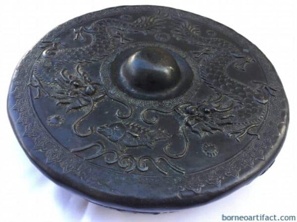 ANTIQUEASIANGONGRAISEDNAGABrassDrumTribalMusicalMusicInstrument