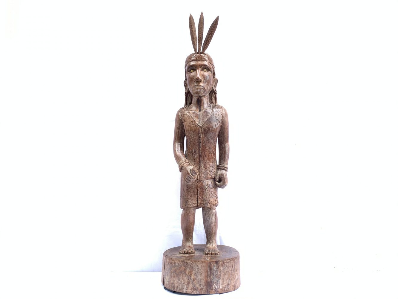 DAYAK FEMALE WARRIOR FIGURE Statue Sculpture Image Icon Borneo Headhunter Women DAYAK FEMALE WARRIOR FIGURE Statue Sculpture Image Icon Borneo Headhunter Women