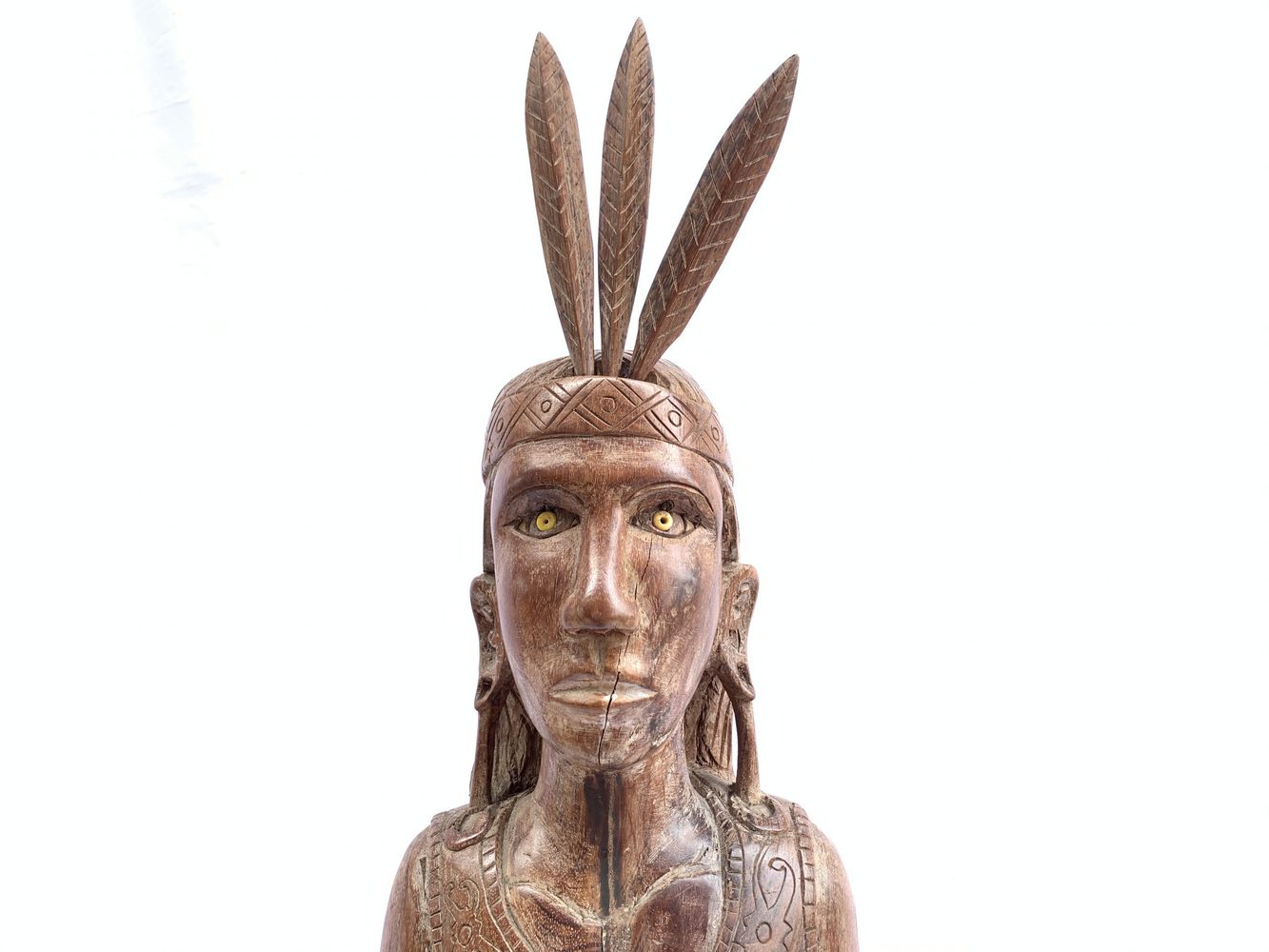 DAYAK FEMALE WARRIOR FIGURE Statue Sculpture Image Icon Borneo Headhunter Women DAYAK FEMALE WARRIOR FIGURE Statue Sculpture Image Icon Borneo Headhunter Women