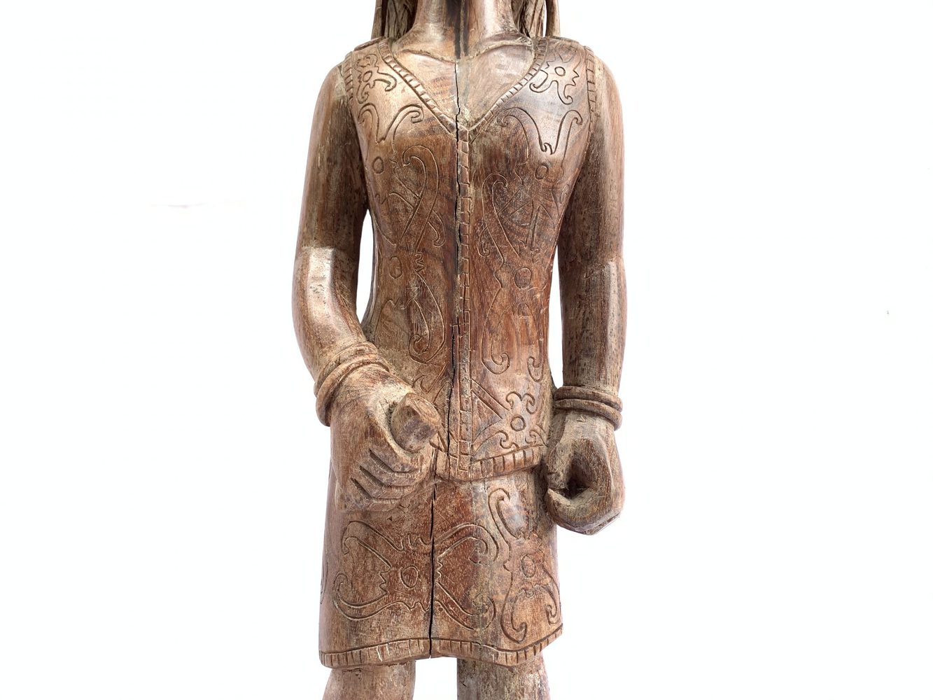 DAYAK FEMALE WARRIOR FIGURE Statue Sculpture Image Icon Borneo Headhunter Women DAYAK FEMALE WARRIOR FIGURE Statue Sculpture Image Icon Borneo Headhunter Women