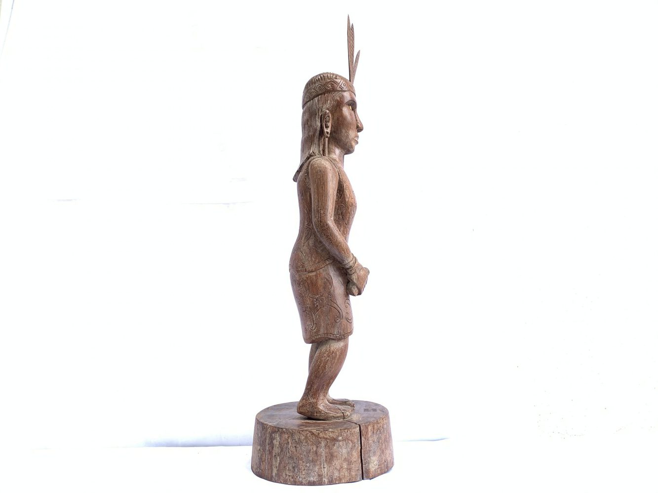 DAYAK FEMALE WARRIOR FIGURE Statue Sculpture Image Icon Borneo Headhunter Women DAYAK FEMALE WARRIOR FIGURE Statue Sculpture Image Icon Borneo Headhunter Women