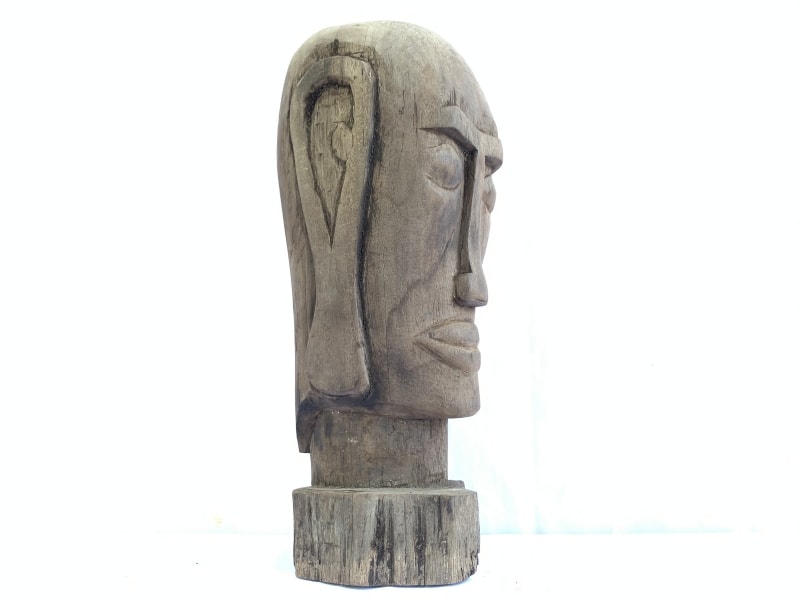 DAYAK HEAD WOODEN SKULL FACIAL 12.5 lb Statue Sculpture Primitive Figure Borneo DAYAK HEAD WOODEN SKULL FACIAL 12.5 lb Statue Sculpture Primitive Figure Borneo