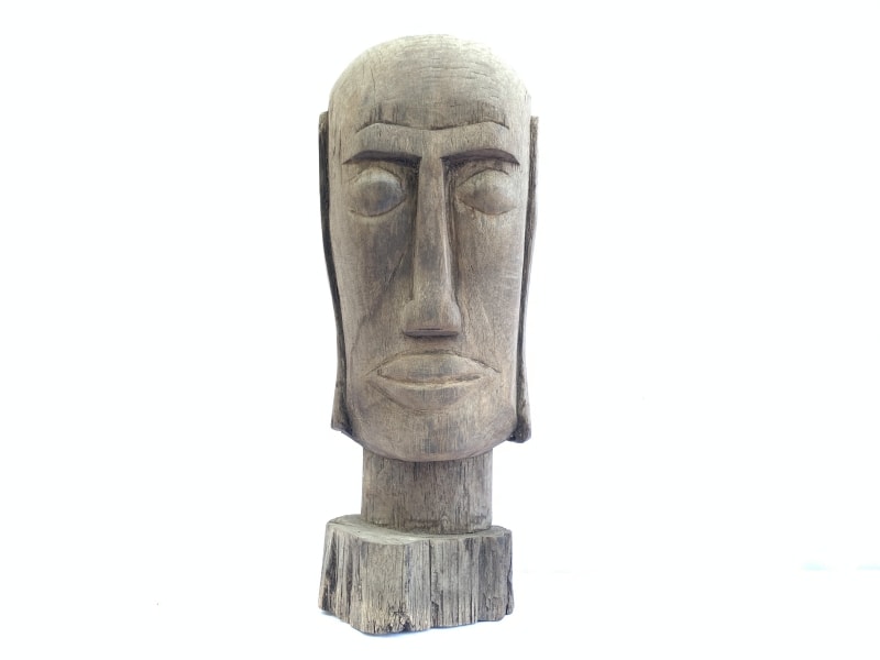 DAYAK HEAD WOODEN SKULL FACIAL 12.5 lb Statue Sculpture Primitive Figure Borneo DAYAK HEAD WOODEN SKULL FACIAL 12.5 lb Statue Sculpture Primitive Figure Borneo