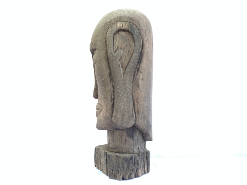 DAYAK HEAD WOODEN SKULL FACIAL 12.5 lb Statue Sculpture Primitive Figure Borneo DAYAK HEAD WOODEN SKULL FACIAL 12.5 lb Statue Sculpture Primitive Figure Borneo