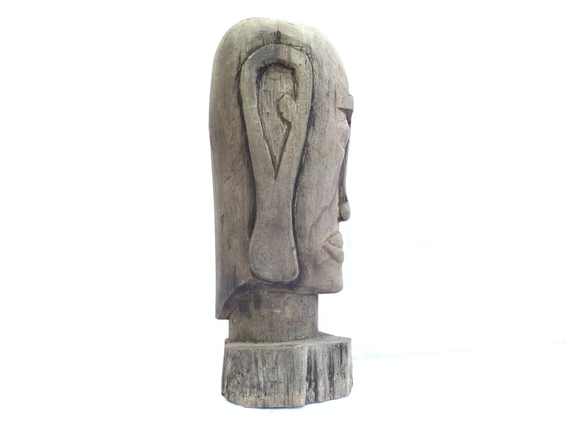 DAYAK HEAD WOODEN SKULL FACIAL 12.5 lb Statue Sculpture Primitive Figure Borneo DAYAK HEAD WOODEN SKULL FACIAL 12.5 lb Statue Sculpture Primitive Figure Borneo