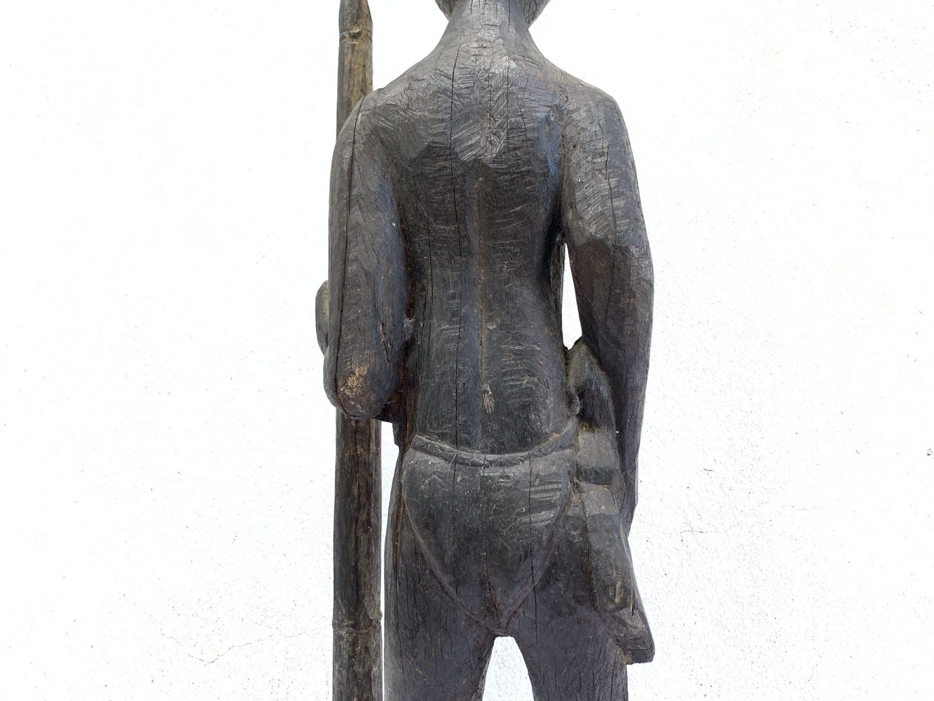 MASSIVE 840mm DAYAK WARRIOR and SPEAR Antique Sculpture Artifact Borneo Headhunter MASSIVE 840mm DAYAK WARRIOR and SPEAR Antique Sculpture Artifact Borneo Headhunter
