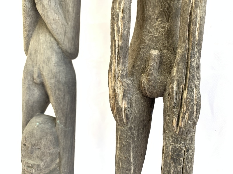 FOUR ERODED 400-880mm STATUE Patung Kebahan Dayak Primitive Art Figure AUTHENTIC FOUR ERODED 400-880mm STATUE Patung Kebahan Dayak Primitive Art Figure AUTHENTIC