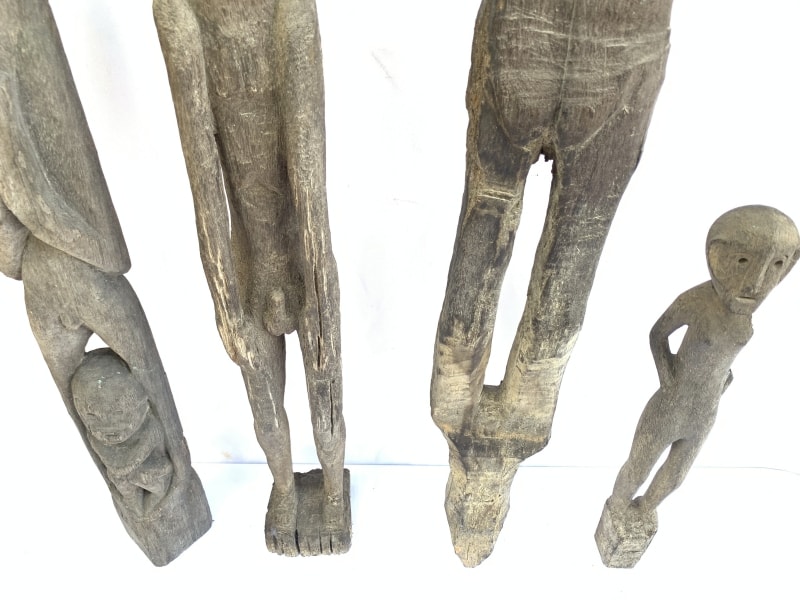 FOUR ERODED 400-880mm STATUE Patung Kebahan Dayak Primitive Art Figure AUTHENTIC FOUR ERODED 400-880mm STATUE Patung Kebahan Dayak Primitive Art Figure AUTHENTIC