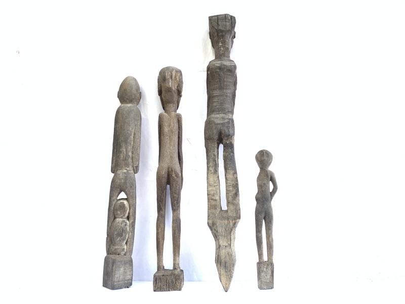 FOUR ERODED 400-880mm STATUE Patung Kebahan Dayak Primitive Art Figure AUTHENTIC FOUR ERODED 400-880mm STATUE Patung Kebahan Dayak Primitive Art Figure AUTHENTIC