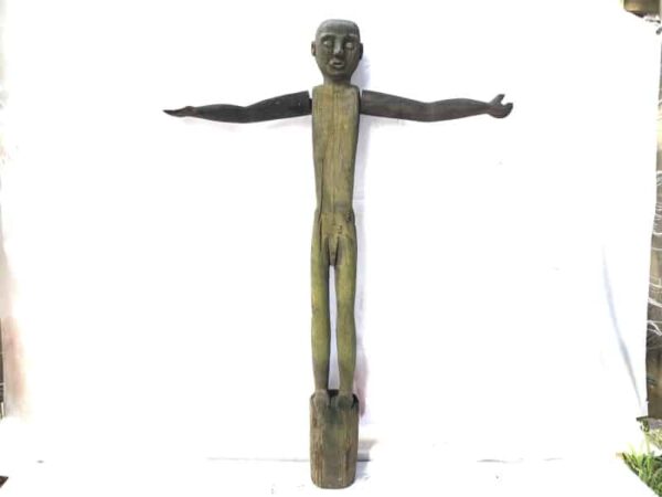 MALE PATUNG POLISI 1100mm XXXL STATUE Police Dayak Tribal Figure Wood Sculpture