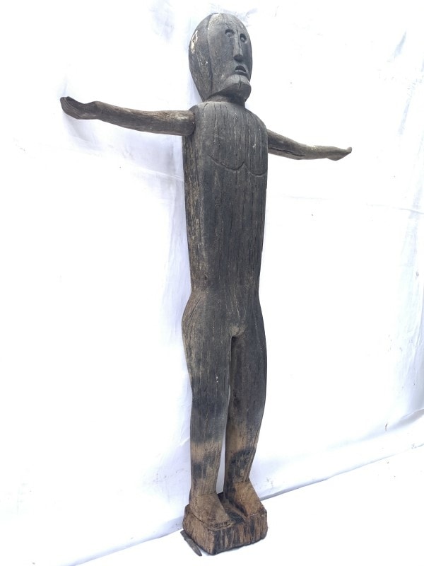 ANCESTRAL BORNEO STATUE 1000mm SCULPTURE Dayak Tribal Figure Wood AGED IRONWOOD ANCESTRAL BORNEO STATUE 1000mm SCULPTURE Dayak Tribal Figure Wood AGED IRONWOOD