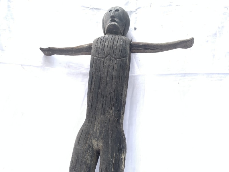 ANCESTRAL BORNEO STATUE 1000mm SCULPTURE Dayak Tribal Figure Wood AGED IRONWOOD ANCESTRAL BORNEO STATUE 1000mm SCULPTURE Dayak Tribal Figure Wood AGED IRONWOOD