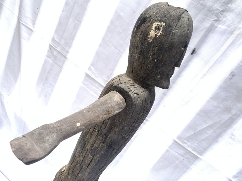 ANCESTRAL BORNEO STATUE 1000mm SCULPTURE Dayak Tribal Figure Wood AGED IRONWOOD ANCESTRAL BORNEO STATUE 1000mm SCULPTURE Dayak Tribal Figure Wood AGED IRONWOOD