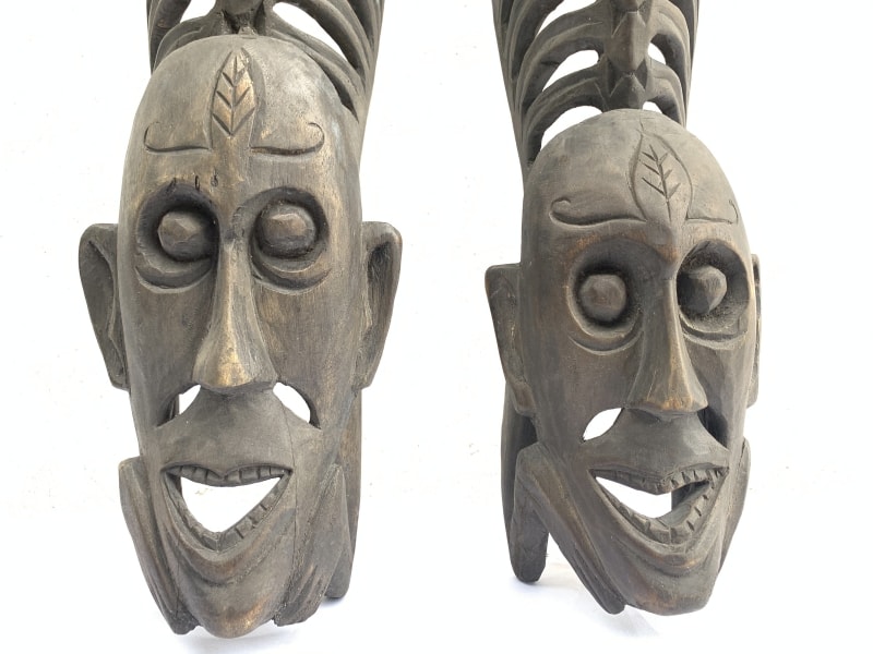 TWO LETI STATUE Wooden Sculpture Figure Icon Image Skull Skeleton Figurine Interior Home TWO LETI STATUE Wooden Sculpture Figure Icon Image Skull Skeleton Figurine Interior Home