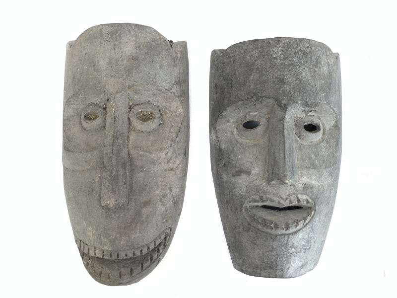 Asian Mask 280x150mm ONE PAIR Topeng Wall Art Decoration Face Statue Painting Asian Mask 280x150mm ONE PAIR Topeng Wall Art Decoration Face Statue Painting