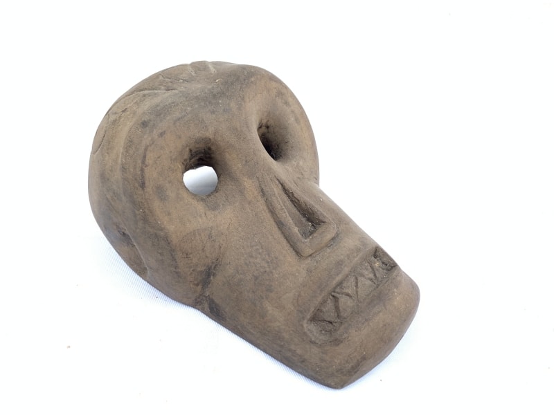 BORNEO SKULL MASK 160x110mm Tribal Face Facial Artefact Wall Pub Garden Deco Art BORNEO SKULL MASK 160x110mm Tribal Face Facial Artefact Wall Pub Garden Deco Art