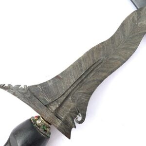 JAVANESE KERIS: Pamor Ron Duru 11 Luk Blade Knife Weapon Sword Kris Kriss Dagger Asia