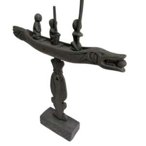 Crocodile Boat 590mm Miniature War Vessel Native Tribal Primitive Figure Statue Sculpture Dayak Borneo