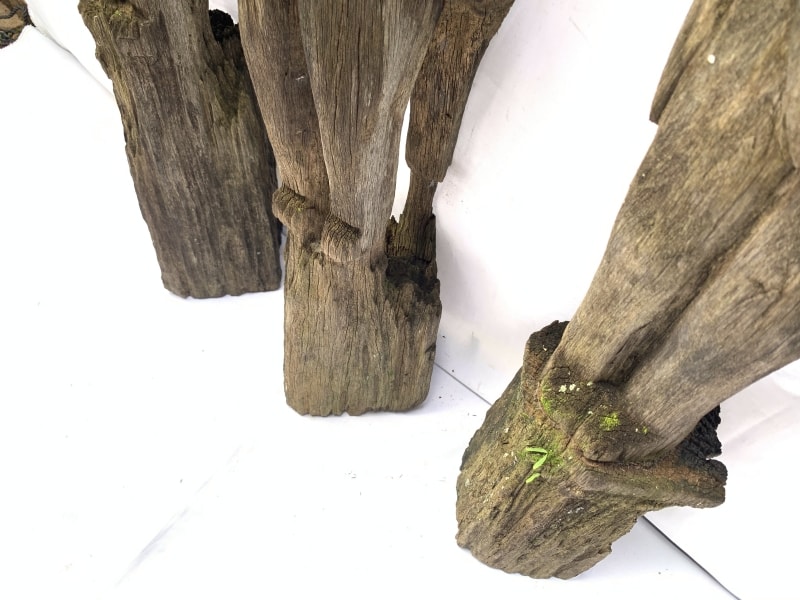 THREE WEATHERED DAYAK GUARDIAN primitive sculpture Antique Artifact Figure Icon THREE WEATHERED DAYAK GUARDIAN primitive sculpture Antique Artifact Figure Icon