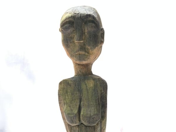 OLD 630mm Dayak KAYAN STATUE Billion Wood Figure Female Sculpture Native Tribal Tribe Borneo