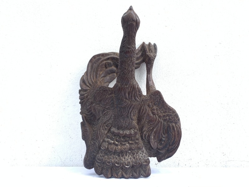 ANTIQUE SCULPTURE 420mm KOI BIRD Ironwood Figure Statue Animal Native Borneo ANTIQUE SCULPTURE 420mm KOI BIRD Ironwood Figure Statue Animal Native Borneo