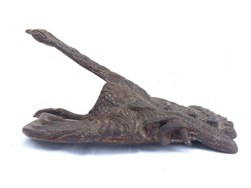 ANTIQUE SCULPTURE 420mm KOI BIRD Ironwood Figure Statue Animal Native Borneo ANTIQUE SCULPTURE 420mm KOI BIRD Ironwood Figure Statue Animal Native Borneo
