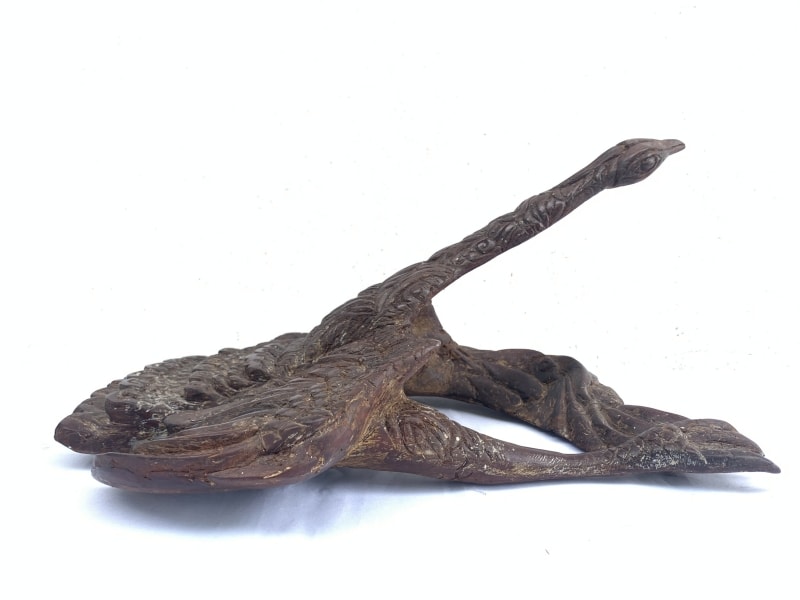 ANTIQUE SCULPTURE 420mm KOI BIRD Ironwood Figure Statue Animal Native Borneo ANTIQUE SCULPTURE 420mm KOI BIRD Ironwood Figure Statue Animal Native Borneo