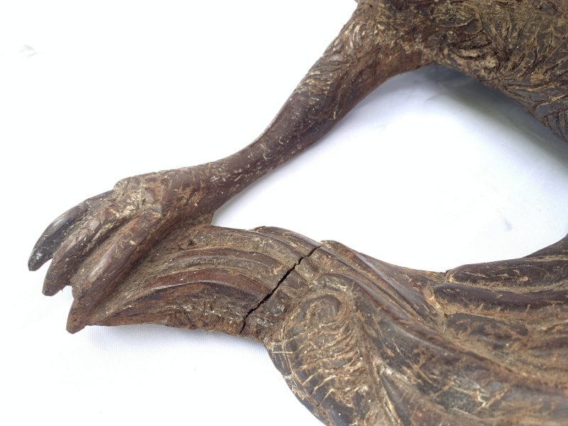 ANTIQUE SCULPTURE 420mm KOI BIRD Ironwood Figure Statue Animal Native Borneo ANTIQUE SCULPTURE 420mm KOI BIRD Ironwood Figure Statue Animal Native Borneo