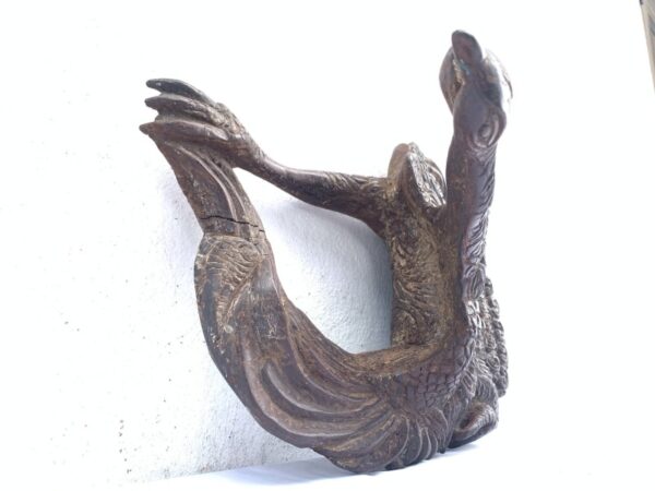ANTIQUE SCULPTURE 420mm KOI BIRD Ironwood Figure Statue Animal Native Borneo