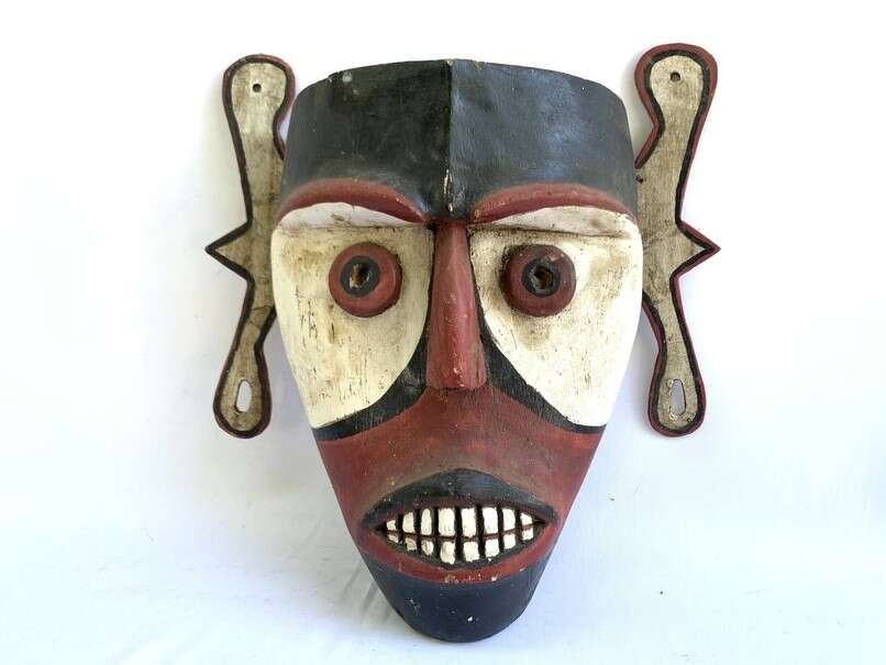 Mask Tribal Masque XL 430mm Ibanic Sea Dayak Headhunter Face Statue Sculpture Figure Figurine Borneo Mask Tribal Masque XL 430mm Ibanic Sea Dayak Headhunter Face Statue Sculpture Figure Figurine Borneo