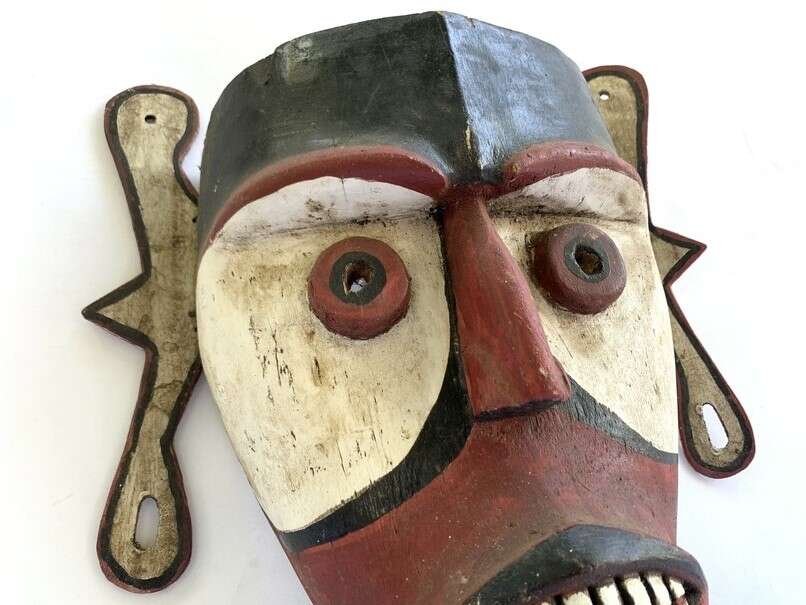 Mask Tribal Masque XL 430mm Ibanic Sea Dayak Headhunter Face Statue Sculpture Figure Figurine Borneo Mask Tribal Masque XL 430mm Ibanic Sea Dayak Headhunter Face Statue Sculpture Figure Figurine Borneo