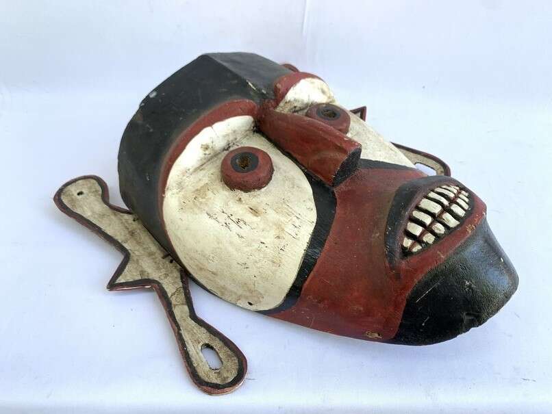 Mask Tribal Masque XL 430mm Ibanic Sea Dayak Headhunter Face Statue Sculpture Figure Figurine Borneo Mask Tribal Masque XL 430mm Ibanic Sea Dayak Headhunter Face Statue Sculpture Figure Figurine Borneo