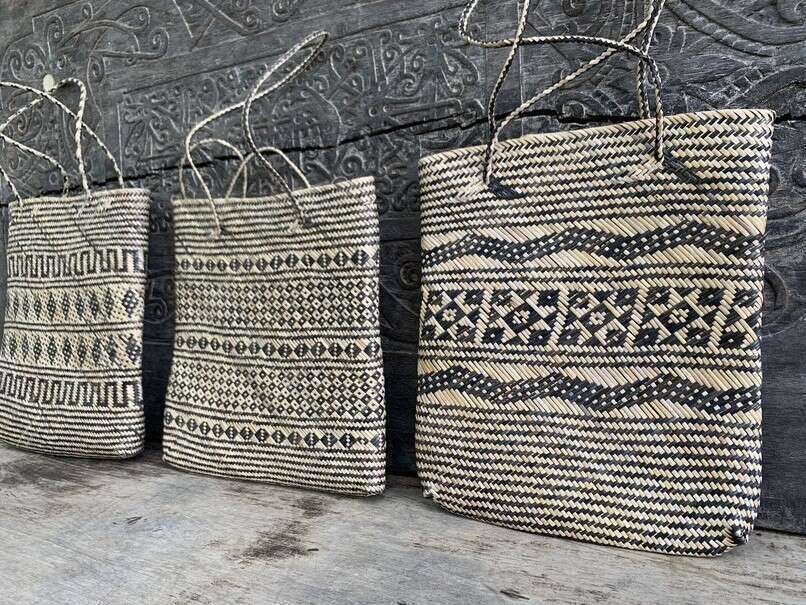 Traditional Bag (3 Pieces) Shoulder Bag Weaving Basket Tote Handmade Handbag Rattan Fiber Art Traditional Bag (3 Pieces) Shoulder Bag Weaving Basket Tote Handmade Handbag Rattan Fiber Art