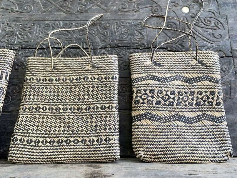 Traditional Bag (3 Pieces) Shoulder Bag Weaving Basket Tote Handmade Handbag Rattan Fiber Art Traditional Bag (3 Pieces) Shoulder Bag Weaving Basket Tote Handmade Handbag Rattan Fiber Art