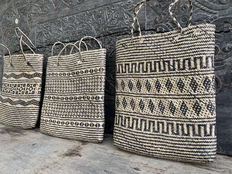 Traditional Bag (3 Pieces) Shoulder Bag Weaving Basket Tote Handmade Handbag Rattan Fiber Art Traditional Bag (3 Pieces) Shoulder Bag Weaving Basket Tote Handmade Handbag Rattan Fiber Art