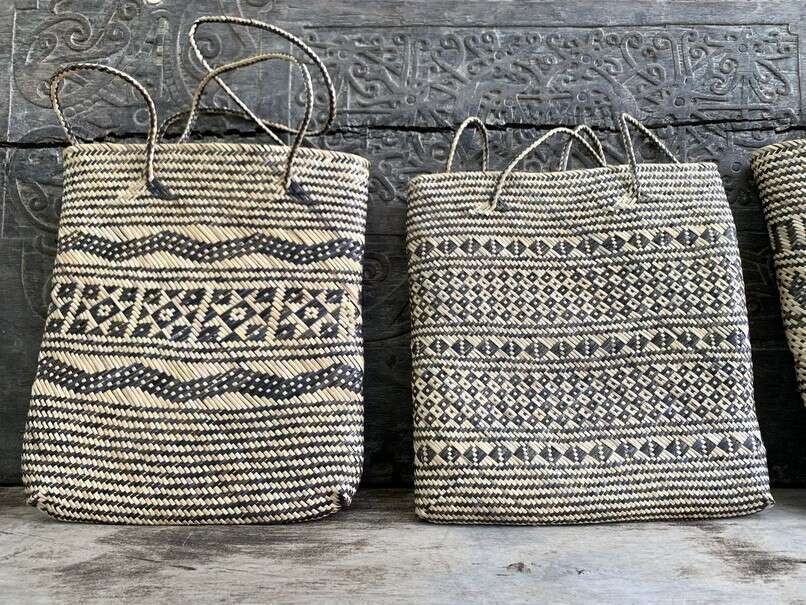 Traditional Bag (3 Pieces) Shoulder Bag Weaving Basket Tote Handmade Handbag Rattan Fiber Art Traditional Bag (3 Pieces) Shoulder Bag Weaving Basket Tote Handmade Handbag Rattan Fiber Art