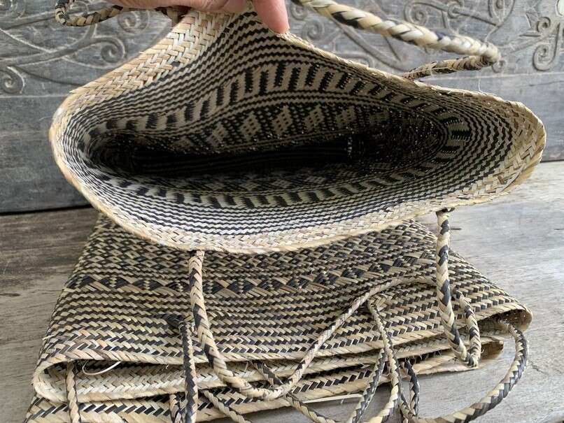 Traditional Bag (3 Pieces) Shoulder Bag Weaving Basket Tote Handmade Handbag Rattan Fiber Art Traditional Bag (3 Pieces) Shoulder Bag Weaving Basket Tote Handmade Handbag Rattan Fiber Art