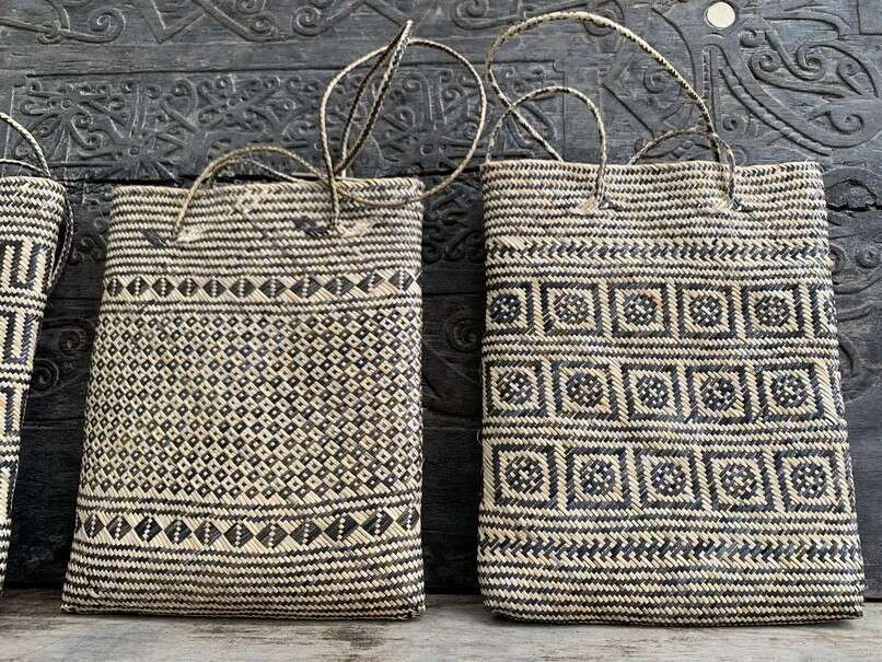 Tribal Bag (3 Pieces) Shoulder Bag Weaving Basket Tote Handbag Traditional Rattan Fiber Art Tribal Bag (3 Pieces) Shoulder Bag Weaving Basket Tote Handbag Traditional Rattan Fiber Art