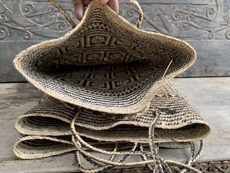 Tribal Bag (3 Pieces) Shoulder Bag Weaving Basket Tote Handbag Traditional Rattan Fiber Art Tribal Bag (3 Pieces) Shoulder Bag Weaving Basket Tote Handbag Traditional Rattan Fiber Art