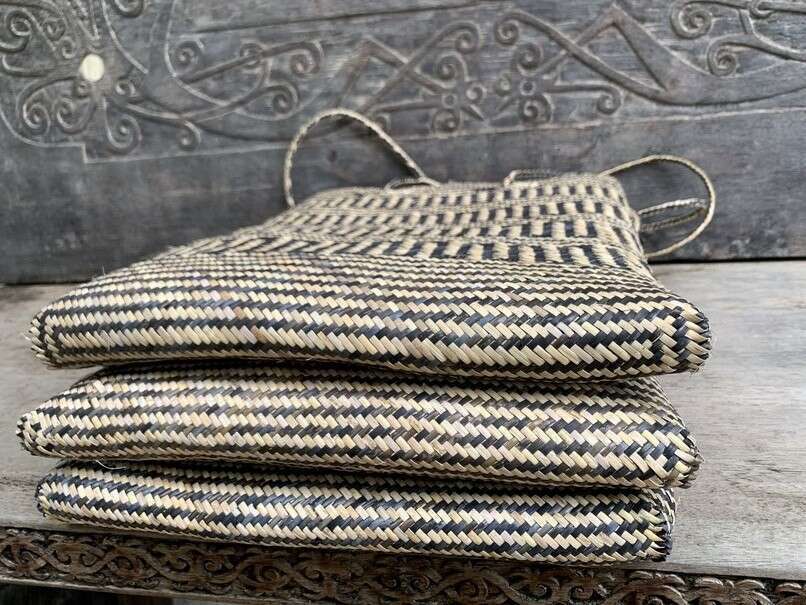 Tribal Bag (3 Pieces) Shoulder Bag Weaving Basket Tote Handbag Traditional Rattan Fiber Art Tribal Bag (3 Pieces) Shoulder Bag Weaving Basket Tote Handbag Traditional Rattan Fiber Art