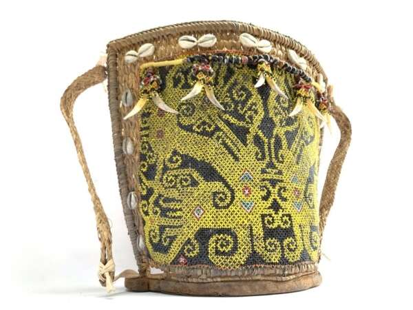 Traditional Beads Carrier 410mm Tribal Child Baby Backpack Bag Dayak Borneo