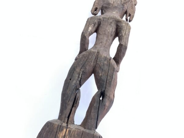 Male Guardian (840mm On Stand) Penis Fertility Statue Bahau Dayak Eroded Figurine